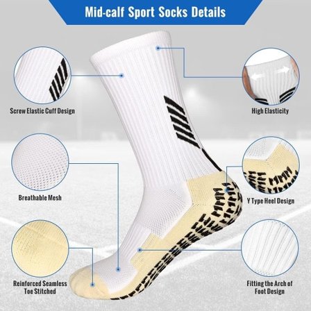 Par Anti-Skli Fotballsokker, Herresportssockker Anti-Blister Forsterket Fôr Grip Sokker Fotball Pustende Fuktighetstransporterende Atletiske Sokker (M