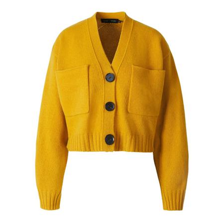Proenza Schouler Cashmere Cropped Cardigan Gul, Dame Cardigans