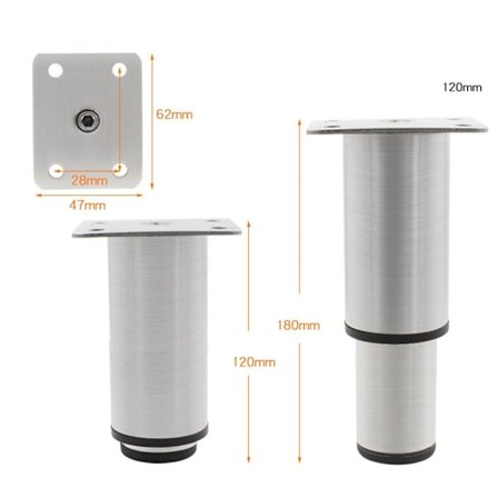 Seng Bjælkestøtte Møbel Ben GRÅ 12CM