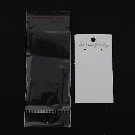 Smycken 100 X Vita Vanliga Örhänge Displaykort Självhäftande Påsar
