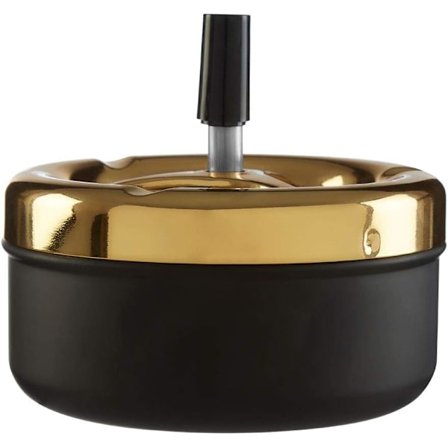 Pyörivä tuhkakuppi, rauta, polypropeeni, musta/kulta, Koko L