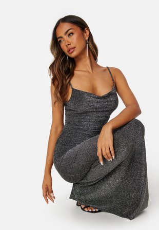 Madeleine Bitici X Bubbleroom Madeleine Sparkling Strap Dress Silver Klær