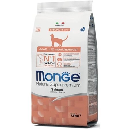 Monge Salmone Cibo Secco Gatti Adulti Sacco 1,5 Kg