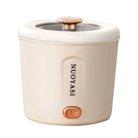 Elektrisk Gryde, 1L Mini Ramen Koger, 450W Hurtig Ugly Koger, Multifunktionel Elektrisk Gryde Hvid