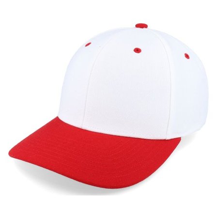 Richardson - Vit adjustable Keps - 514 Combination White/Red Adjustable @ Hatstore