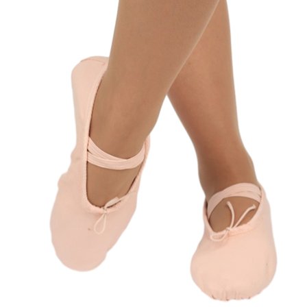 Ballettsko i lerret for kvinner og jenter, delt såle, lette dansesko med mykt bomullsfôr, sklisikker semsket skinnsåle, ballettflater med