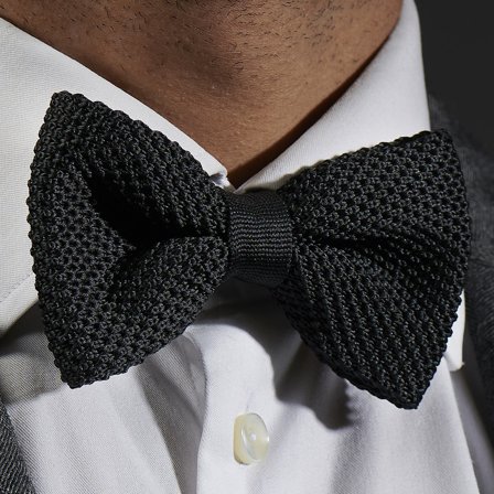 Svart Strikket Sløyfe for menn - Bundne sløyfer