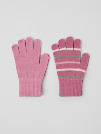 Polarn O. Pyret - Knitted gloves, 2-pack - 1|3 - Childrenswear - pink