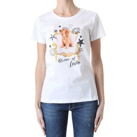 Liu Jo T-Shirt Queen Love , Wit , Dames , Maat: M