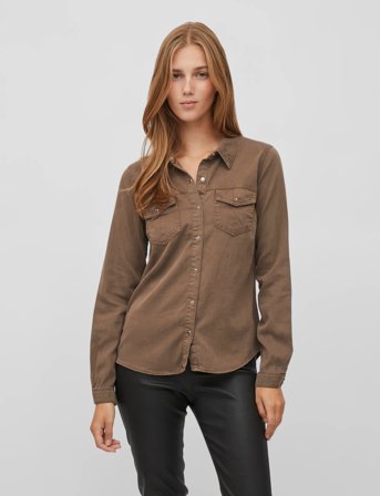 Vila Vibista Denim Shirt-Noos - Beige - XS