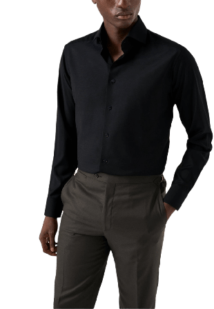 Eton Skjorta I Supima 120 Merinoull Slim Fit Skjortor Herr Blå 41