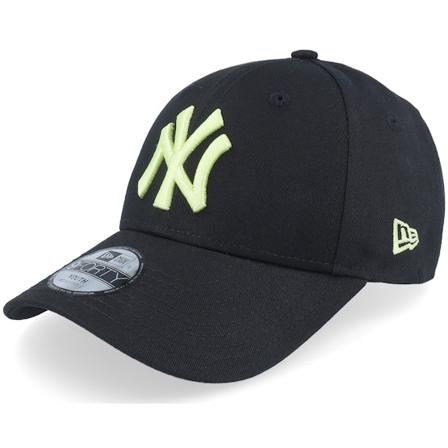 New Era - MLB Zwart adjustable Cap - Kids New York Yankees League Essential 9FORTY Black/Neon Light Green Adjustable @ Hatstore