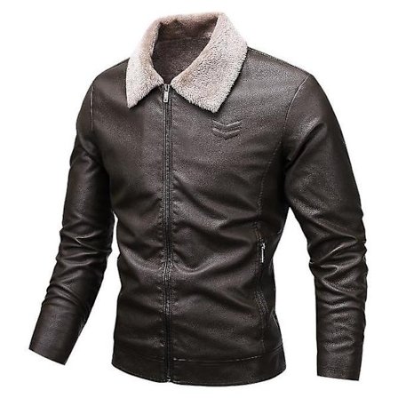 Syksyn ja talven fleecevuorattu paksu nahkatakki miesten moottoripyöränahkatakki miesten nahkatakki