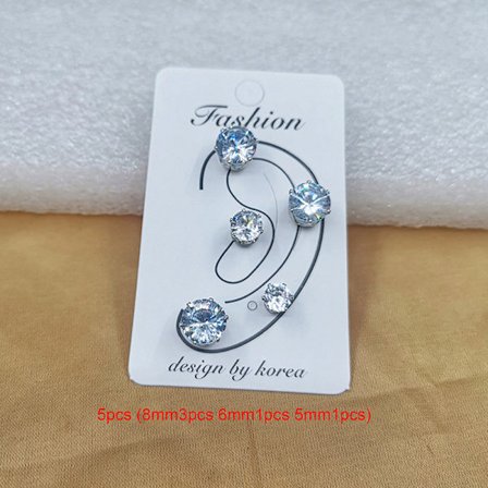 Crystal Magnetic Ear Stud Øreringe Zircon Magnet Øreringe