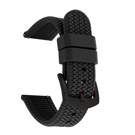 En del (svart + svart spenne, 22mm) Erstatningsbånd med St