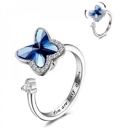 Finger Spinner Ringer Fidget Angst Ring for Kvinner Solsikke Lindrende Angst Ringer Roter Anti Stress Ring Leke For Jente