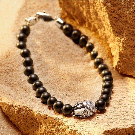 Unity | Bracelet Bouddha en onyx pour hommes - Bracelets de perles