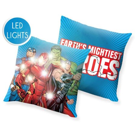 Avengers LED-lampa Kudde, Dekorativ Kudde 40x40 cm