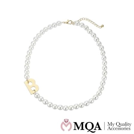 Halsband med pärlor, "B" -bokstav, justerbar