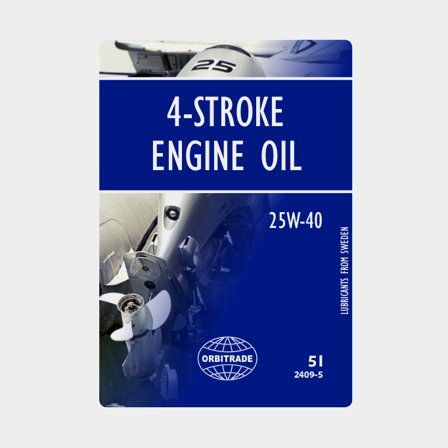 W pełni syntetyczny olej do 4-suwowych silników stacjonarnych i zaburtowych Orbitrade 4-Stroke Engine Oil 25W-40, do silników benzynowych i 