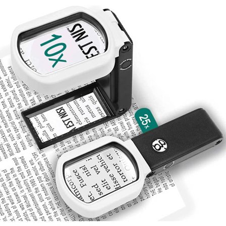 25X 10X Stående leselupe, forstørrende 9 LED håndfri I