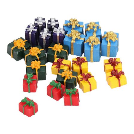 Joulun Nukkekodin Pienoiskoossa Hartsi Lahjapakkaukset - 25 kpl, 5 väriä