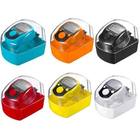 6 stk. digital med LED, farverig Tasbeeh Tasbih 5-cifret tællerklikker med LED-lys, bærering, tilpasset hård etui til muslimer