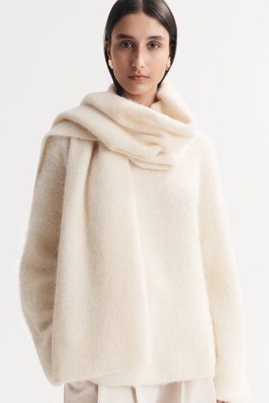 Soft Goat - Alpaca Scarf - Cashmere scarf - One Size - Feather White