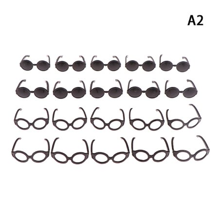 20stk Dukker Tilbehør Miniplastbriller For 1:6 Dukkehus