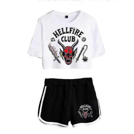 Stranger Things sesong 4 Hellfire Club kortermet shorts Z W Color 4 L
