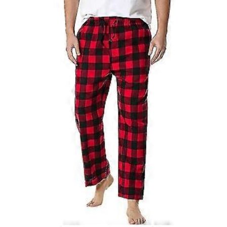 Rutete bomulls pyjamasbukser for menn/YY(3XL Rød.Svart)