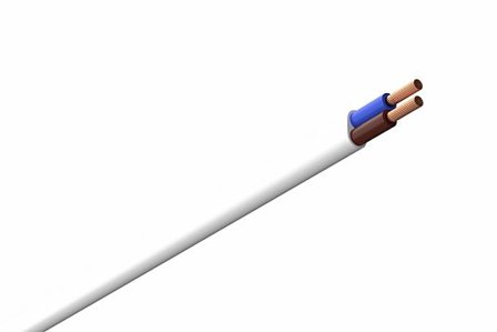 GELIA LAMPETTLEDNING 2X0,75 HVIT 5M