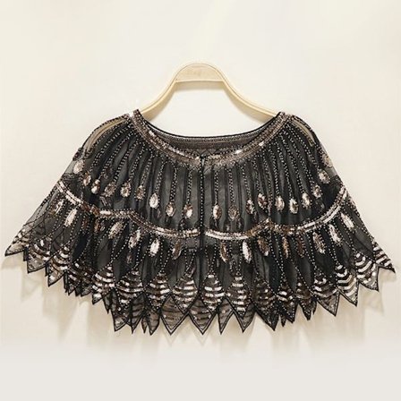 Naisten huivi Evening Prom Cape BLACK&GOLD