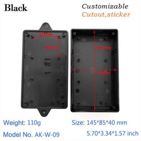 Elektronisk prosjektboks Vanntett deksel Prosjekt SVART