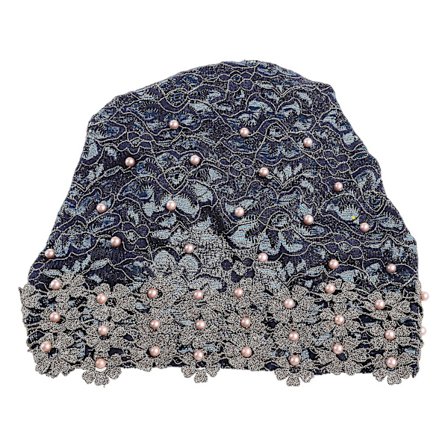 Naisten Muslimi Mesh Venyvä Hijab Turbaani Hattu Kirjonta Kukallinen Pitsi Beanie Pääpanta Tekohelmi Helmi Bonnet Kemoterapiamyssy