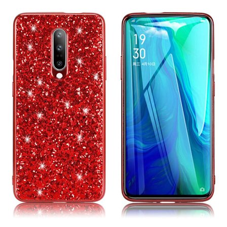 Glitter OnePlus 8 Cover - Rød