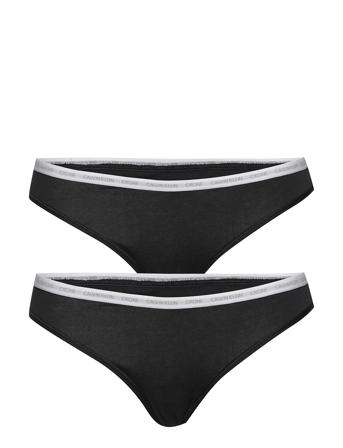 Thong 2Pk Stringtrosa Underkläder Svart Calvin Klein