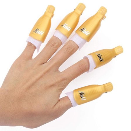 Professionella Plast Acryl Nagelkonst Polish Remover Clips UV Gel Wrap Cleaner Soak Off Cap Clip