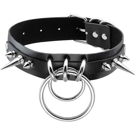 Sort gotisk punk PU læder choker halskæde krave O-ring halskæde