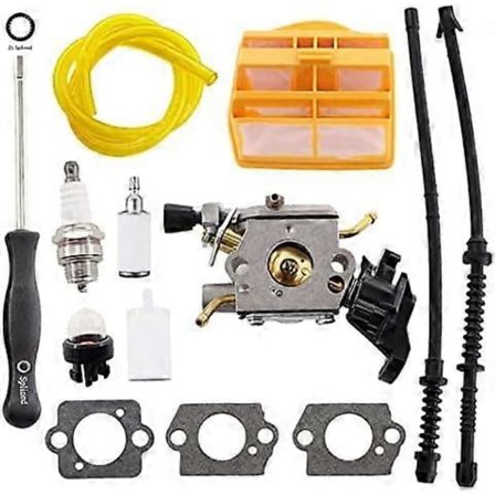 Karburator med pakning, luftfilter, brændstofslange, tændrør til Husqvarna 445 445E 450 450E 445II 450II Jonsered CS2245 CS2250 S motorsav erstatter 