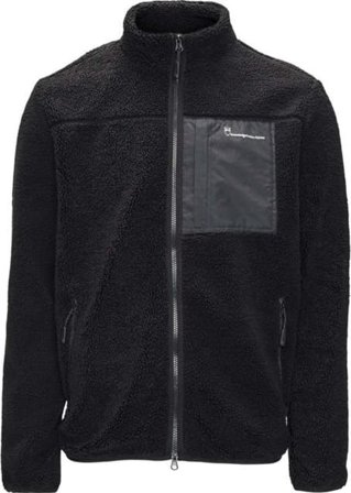 Knowledge Cotton Apparel Men's Elm Teddy Fleece Zip Sweat Men Mid layer tops Black L