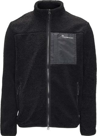 Knowledge Cotton Apparel Men's Elm Teddy Fleece Zip Sweat Men Mid layer tops Black XL