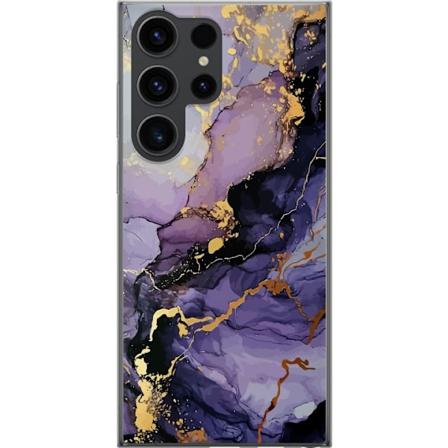 Samsung Galaxy S24 Ultra Gjennomsiktig deksel Lilla Marmor