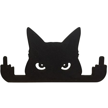 Svart Kikande Katt - Hållbart Hantverk Kreativ Metall Stål Kreativitet - Trädgårdsdekoration