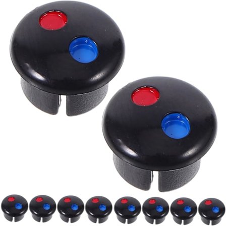 10 stk. Tilbehør til vaskarmatur, etiketter for varmt og kaldt vann, vanntemperaturindikatorer, deksler for kranhull, vanntemperaturskilt