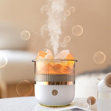 (Hvit) Aromadiffuser Eterisk Olje Diffuser Stein Aromaterapi Luftfukter (hvit)