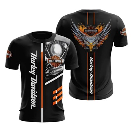 T-shirt för Harley-Davidson motorcykel, herr, sommar, vardaglig, kortärmad E E 3XL