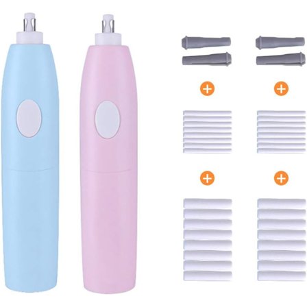 Elektrisk viskelær, elektrisk viskelær med 32 etterfyllinger, batteridrevet viskelær, kunstnerisk elektrisk viskelærsett, kunstblyanter, tegning, 