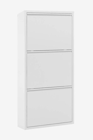 Kave Home - Skohylla ZAPATERO 15, 3 dörrar vit - Vit - Skoskåp - Från Homeroom