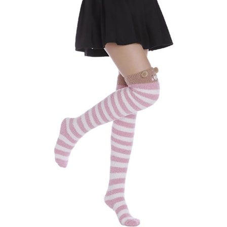 1 par sokker - knestrømper - varme, lodne fleecesokker - husokker dame - varme vintersokker